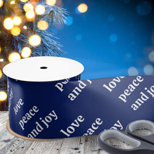Christmas Love Peace Joy Holiday  Satin Ribbon