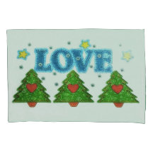 Christmas LOVE Pillowcases, Standard Size