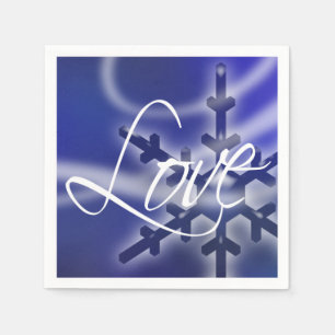 Christmas Love Snowflake Holidays Winter Weddings Napkin
