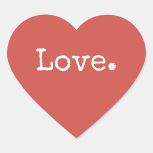 Christmas Love Warm Red Heart Sticker