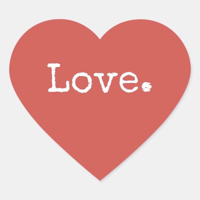 Christmas Love Warm Red Heart Sticker (Front)