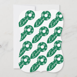 Christmas Love White Stars Flat Greeting Card