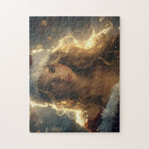CHRISTMAS LOVE with beautiful Santa Angel Jigsaw Puzzle
