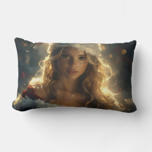 CHRISTMAS LOVE with beautiful Santa Angel Lumbar Cushion
