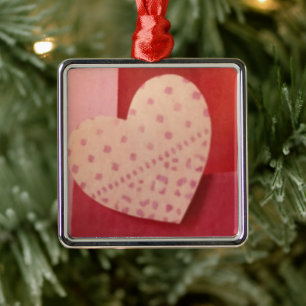 "CHRISTMAS LOVE WITH HEART** VALENTINE ORNAMENT