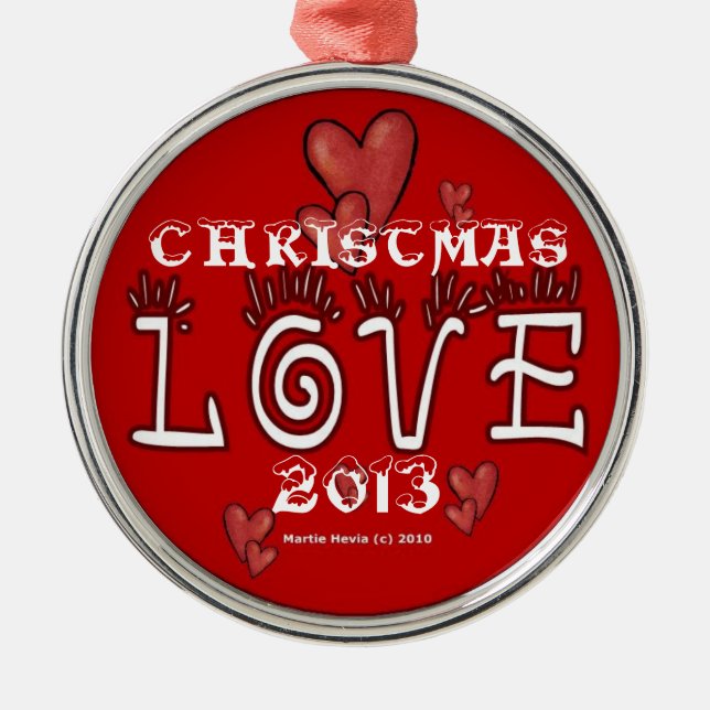 Christmas Love (Year) Ornament (Front)