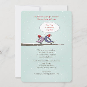 Christmas Lovebirds Holiday Card/New Address Card