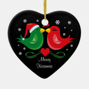 Christmas Lovebirds Personalised Ornament