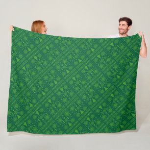 Christmas Lover Cross Pattern Sampler Design Fleece Blanket