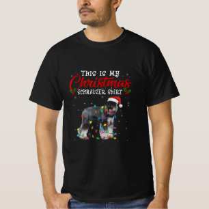 Christmas Lover Schnauzer Dog Dad Mum Funny Boys T-Shirt