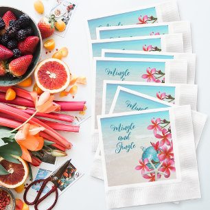 Christmas Luau Blue Water Party Napkin