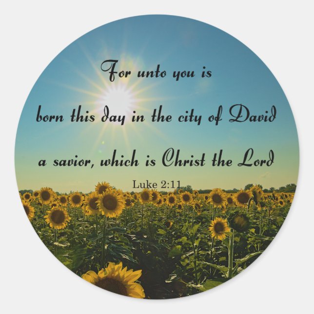 Christmas, Luke 2:11 Classic Round Sticker (Front)