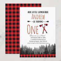Christmas Lumberjack Birthday Woodland Invitation