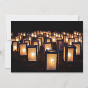 Christmas Luminaries at Night Holiday Card