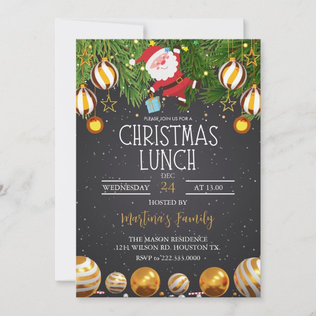 Christmas Lunch Invitations Christmas Brunch (Front)