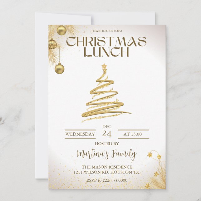 Christmas Lunch Invitations Christmas Brunch (Front)