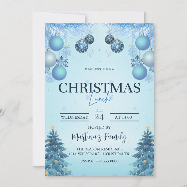 Christmas Lunch Invitations Christmas Brunch (Front)