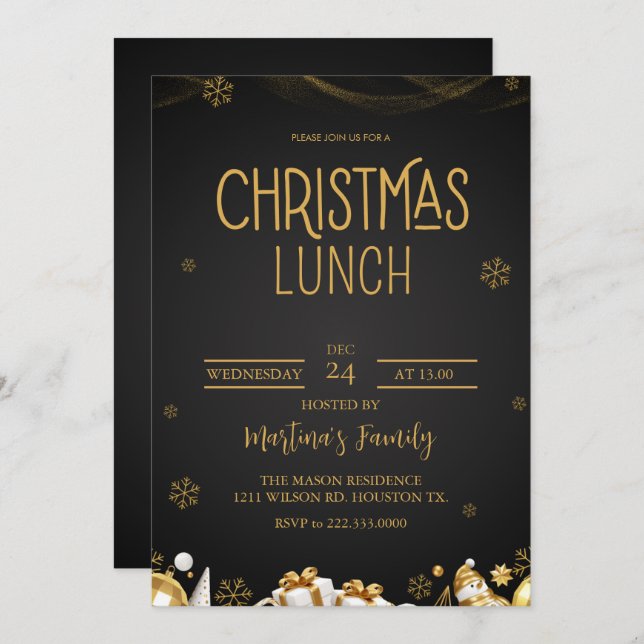 Christmas Lunch Invitations Christmas Brunch (Front/Back)