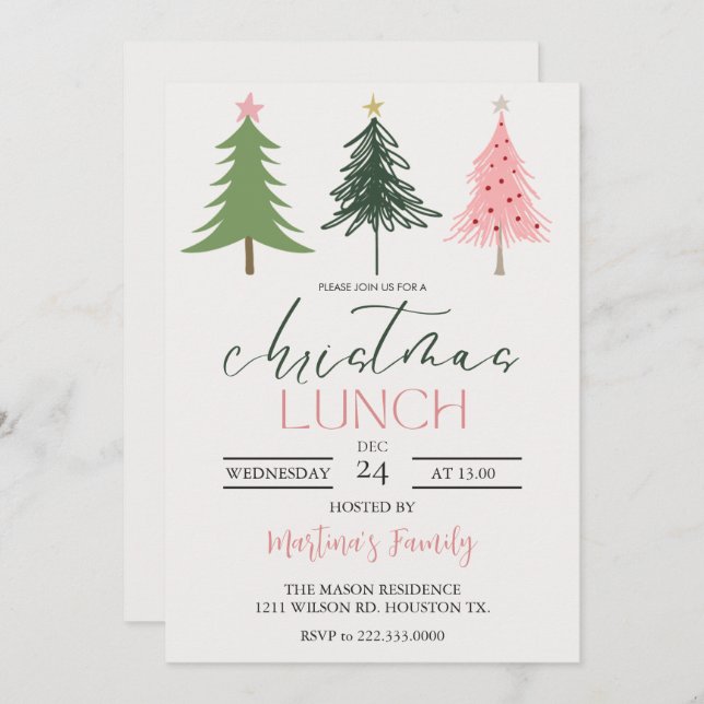 Christmas Lunch Invitations Christmas Brunch (Front/Back)