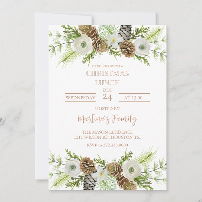 Christmas Lunch Invitations Christmas Party (Front)