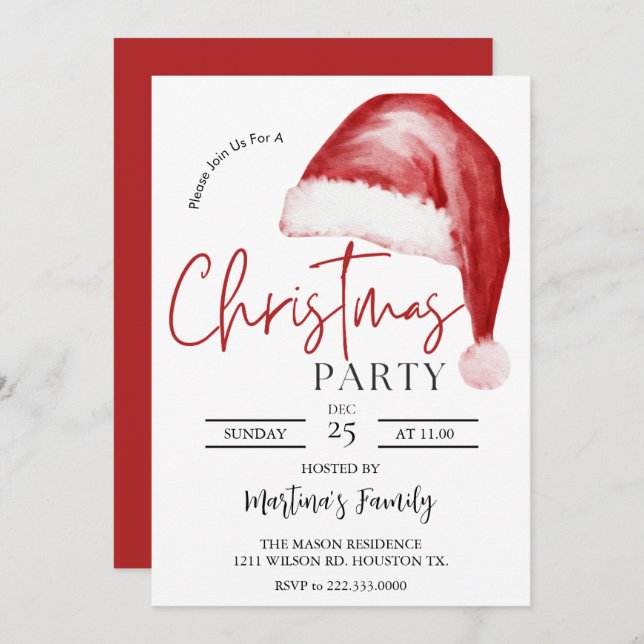Christmas Lunch Invitations Christmas Party (Front/Back)