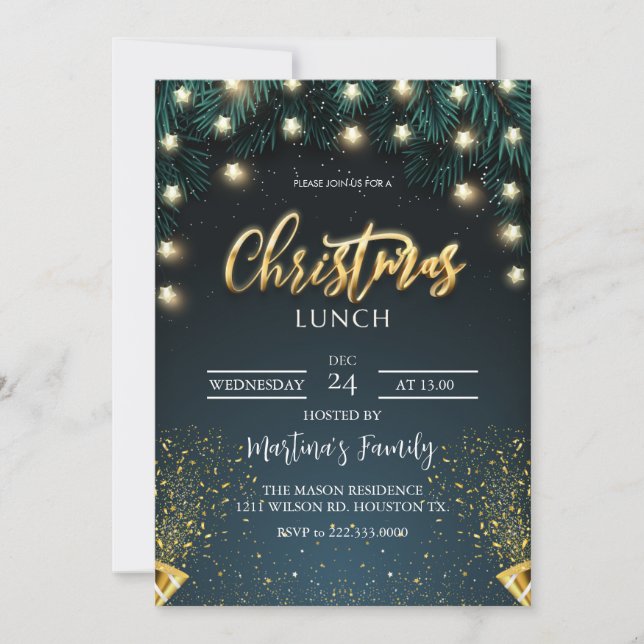Christmas Lunch Invitations Holiday Party (Front)