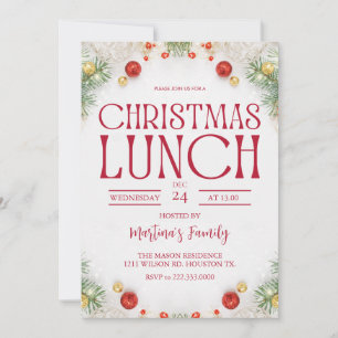Christmas Lunch Invitations Holiday Party