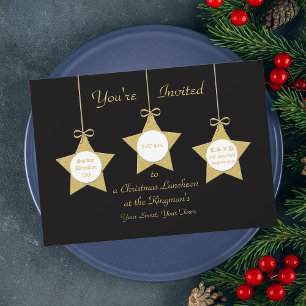 Christmas Luncheon  Invitation Christmas Stars
