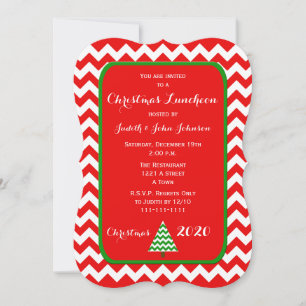 Christmas Luncheon Invitation in Chevron