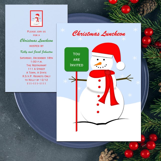 Christmas Luncheon Invitation Snowman (Creator Uploaded)