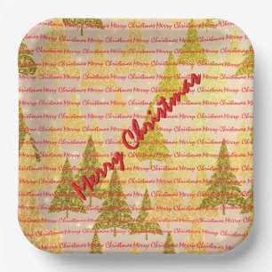 Christmas Luxury Christmas Trees Festive Paper Plate