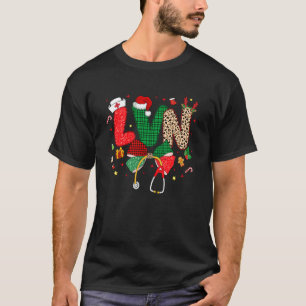Christmas LVN Coquette Bow Stethoscope Nursing Xma T-Shirt