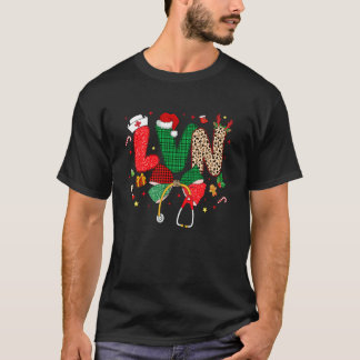 Christmas LVN Coquette Bow Stethoscope Nursing Xma T-Shirt