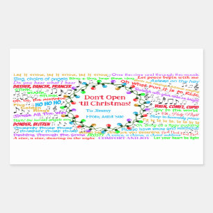 Christmas Lyrics  Rectangular Sticker