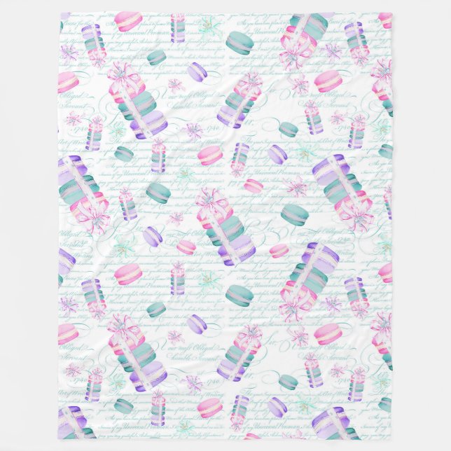 Christmas macarons fleece blanket (Front)