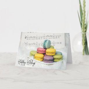 Christmas Macarons with Music Holiday Card