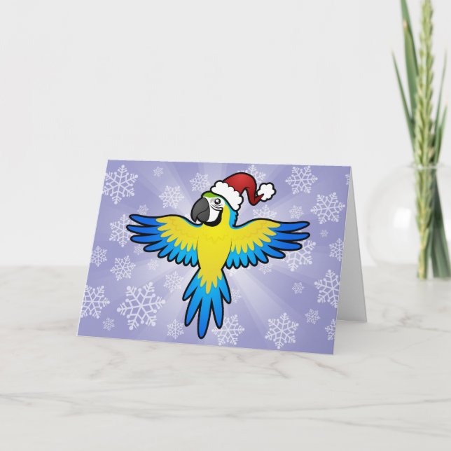 Christmas Macaw / Parrot Holiday Card (Front)