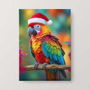 Christmas Macaw Wearing A Santa Hat-56483