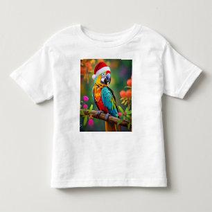 Christmas Macaw Wearing A Santa Hat-56485 Classic Toddler T-Shirt