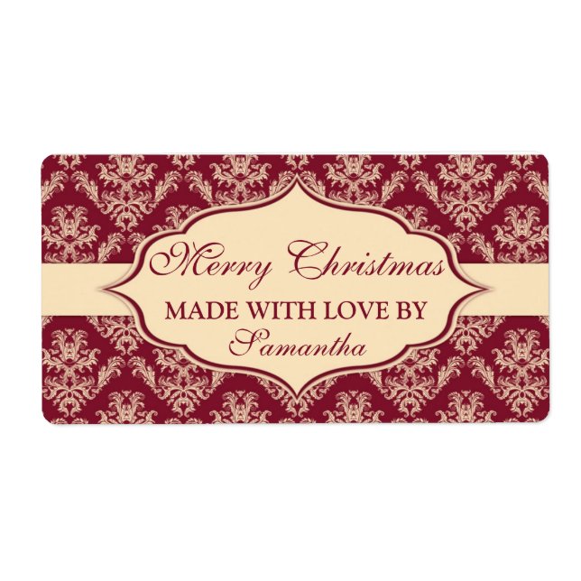 Christmas Made with Love labels Personalised (Front)