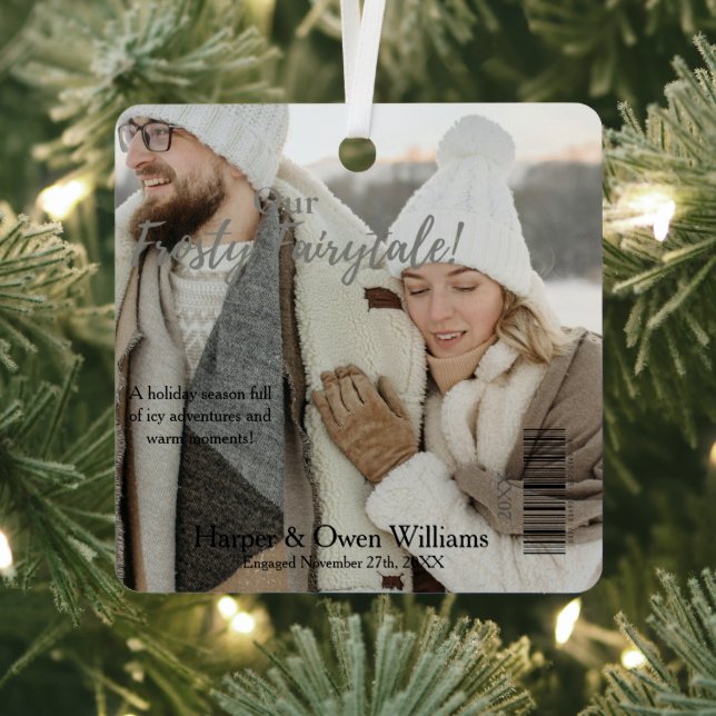 Christmas Magazine Cover Engagement Announcement  Metal Tree Decoration (Insitu)