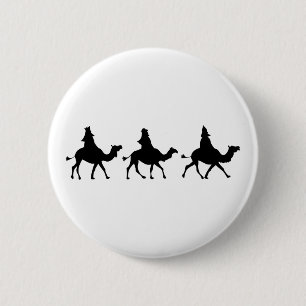 Christmas Magi Silhouette 6 Cm Round Badge