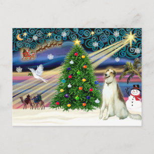 Christmas Magic Borzoi Holiday Postcard