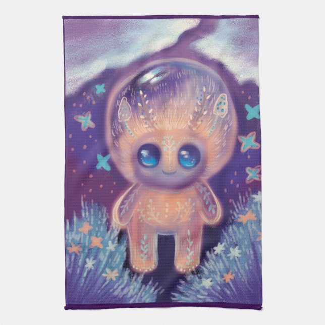 christmas magic character  tea towel (Vertical)