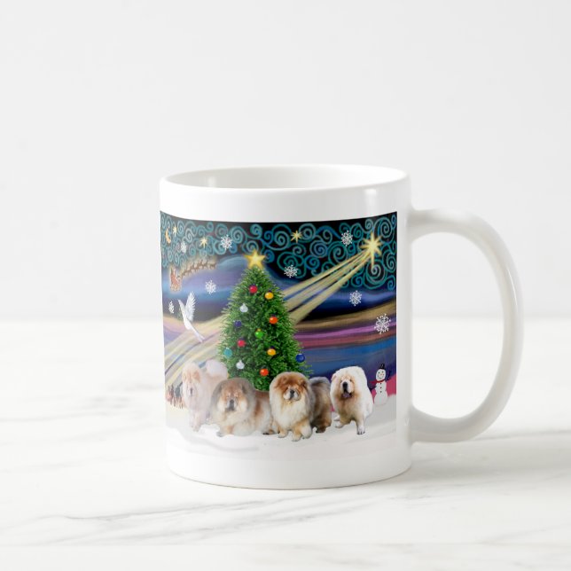 Christmas Magic Chow Chows (four) Coffee Mug (Right)