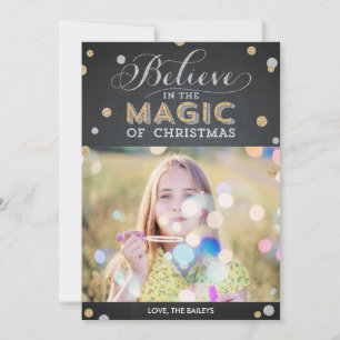 Christmas Magic Holiday Photo Cards - Chalkboard
