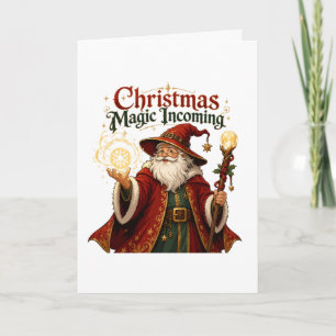 Christmas Magic Incoming Wizard Santa Claus Invitation