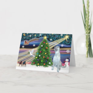 Christmas Magic Irish Wolfhound Holiday Card