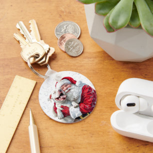 Christmas Magic is a Dog's Wagging Tail & Santa Key Ring