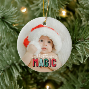 Christmas Magic Photo Personalised Ceramic Ornament